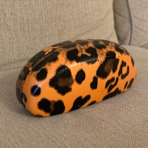 Orange and Black Leopard Print Glossy Sunglasses or Eyewear Holder Y2K